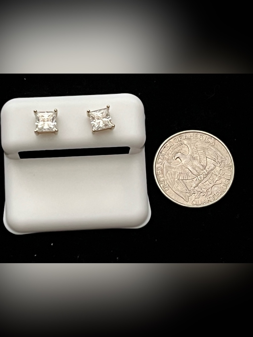 2 CTW Princess Cut Moissanite Stud Earrings | 925 Sterling Silver | Screw Back